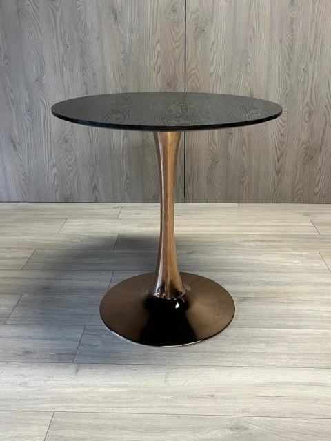 Stół okrągły VICTORY SLIM BLACK WOOD 70 cm COPPER