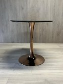 Stół okrągły VICTORY SLIM BLACK WOOD 70 cm COPPER