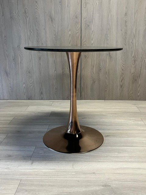 Stół okrągły VICTORY SLIM BLACK WOOD 70 cm COPPER