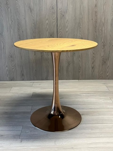 Stół okrągły VICTORY SLIM DARK WOOD 70 cm COPPER