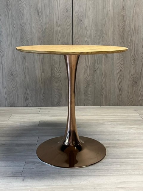 Stół okrągły VICTORY SLIM DARK WOOD 70 cm COPPER