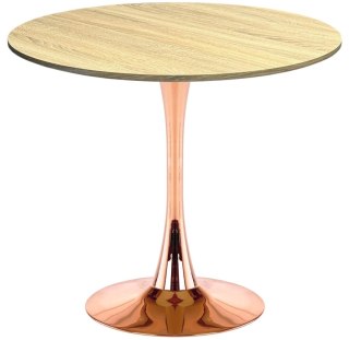 Stół okrągły VICTORY SLIM LIGHT WOOD 70 cm COPPER