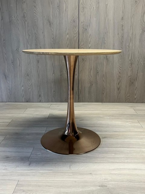 Stół okrągły VICTORY SLIM LIGHT WOOD 70 cm COPPER