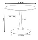Stół okrągły VICTORY SLIM LIGHT WOOD 70 cm COPPER