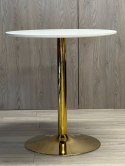 Stół okrągły VICTORY WHITE 70 cm GOLD