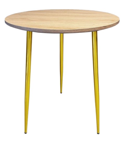Stół okrągły VINCI OAK WOOD 70 cm GOLD