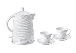 Czajnik ceramiczny 1,5 litra z dwoma filiżankami i spodkami RK0040