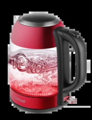 Czajnik elektryczny szklany 1,7 l czerwony RK4081