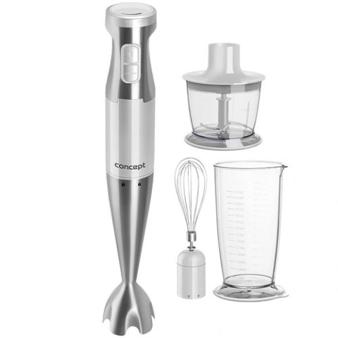 Mikser rozdrabniający z chopperem, ubijaczką i pojemnikiem do miksowania1000 W WHITE TM4910 Mikser rozdrabniający z chopperem, ubijaczką i pojemnikiem do miksowania1000 W WHITE TM4910