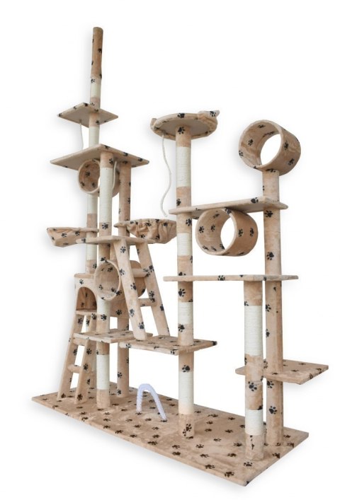 DRAPAK DLA KOTA XXL DUŻY 255cm WIEŻA HAMAK TUBA DOMEK BEŻOWY W ŁAPKI DRAPAK DLA KOTA XXL DUŻY 255cm WIEŻA HAMAK TUBA DOMEK BEŻOWY W ŁAPKI