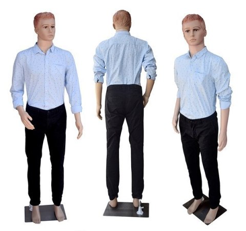Manekin wystawowy męski pełnopostaciowy 190 cm z głową stabilny Manekin wystawowy męski pełnopostaciowy 190 cm z głową stabilny