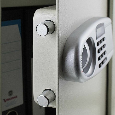 Sejf elektroniczny jasnoszary podwójny zamek regulowana półka Sejf elektroniczny jasnoszary podwójny zamek regulowana półka