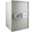 Sejf elektroniczny jasnoszary podwójny zamek regulowana półka