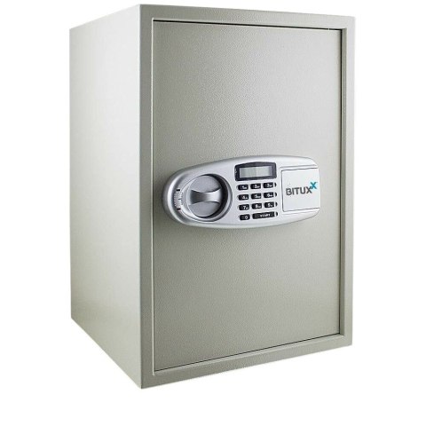 Sejf elektroniczny jasnoszary podwójny zamek regulowana półka Sejf elektroniczny jasnoszary podwójny zamek regulowana półka