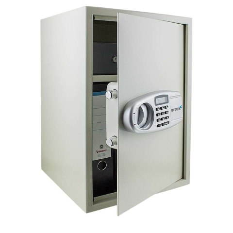 Sejf elektroniczny jasnoszary podwójny zamek regulowana półka Sejf elektroniczny jasnoszary podwójny zamek regulowana półka