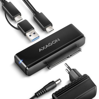 Adapter AXAGON ADSA-FPX USB-C 10Gbps - SATA 6G 2,5"/3,5" SSD/HDD FAST PORT X z zasilaczem sieciowym. | AXAGON