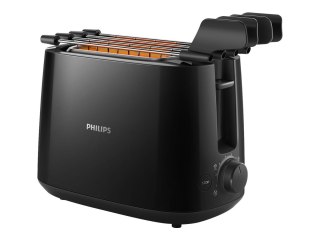 Philips | Daily Collection Toster | HD2583/90 | Liczba gniazd 2 | Materiał obudowy Plastik | Czarny