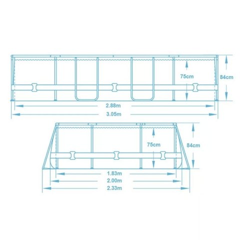 Basen ogrodowy stelażowy 305 x 200 x 84 cm 10w1 Bestway 5614A Basen ogrodowy stelażowy 305 x 200 x 84 cm 10w1 Bestway 5614A
