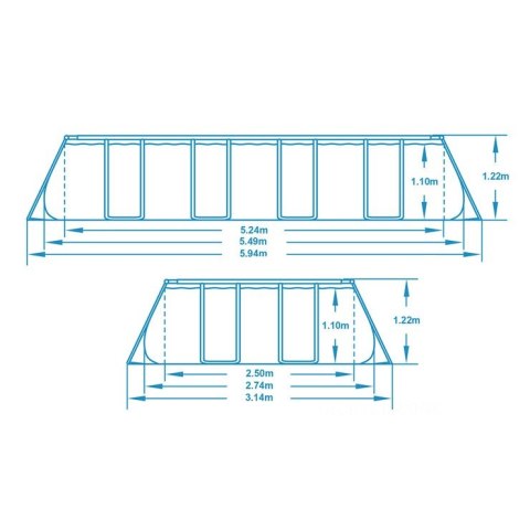 Basen ogrodowy stelażowy 549 x 274 x 122 cm 12w1 Bestway 56710 Basen ogrodowy stelażowy 549 x 274 x 122 cm 12w1 Bestway 56710