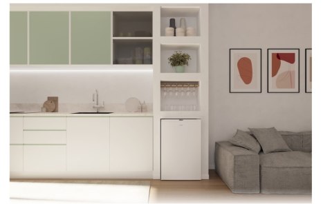 Lodówka Candy | CNOQ2S58EW | Klasa efektywności energetycznej E | Wolnostojąca | Spiżarnia | Wysokość 85 cm | Pojemność chłodzia