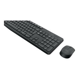 Logitech | MK235 | Zestaw klawiatura i mysz | Bezprzewodowy | Mysz w zestawie | Baterie w zestawie | USA | Czarny | 475 g