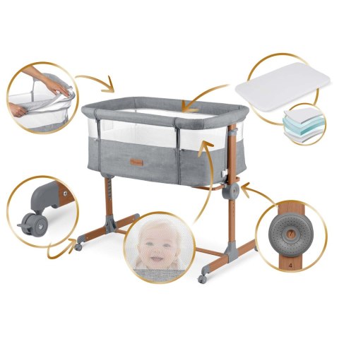 Łóżeczko dziecięce składane turystyczne dostawka Nukido NK-243