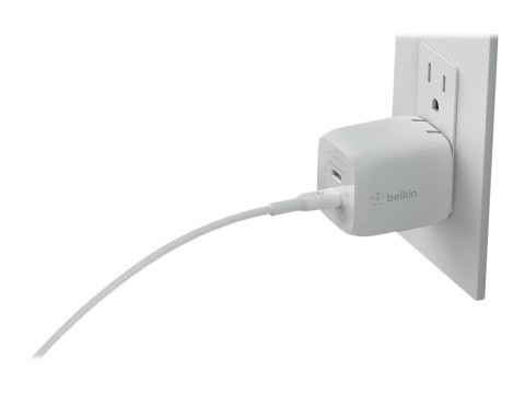 Podwójna ładowarka ścienna Belkin USB-C GaN PD PPS, 65 W | WCH013vfWH