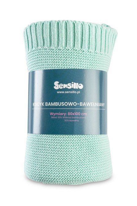 KOCYK BAMBUSOWO-BAWEŁNIANY 80X100 CM MIĘTOWY