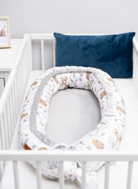 KOKON VELVET BIAŁY LEŚNA PRZYGODA 80x45 + PODUSZKA