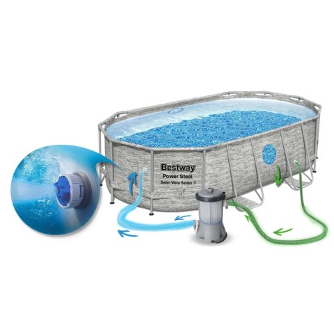 Basen ogrodowy stelażowy 427 x 250 x 100 cm 12w1 Bestway 56714N Basen ogrodowy stelażowy 427 x 250 x 100 cm 12w1 Bestway 56714N