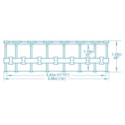Basen ogrodowy stelażowy 549 x 122 cm 11w1 Bestway 5618Y Basen ogrodowy stelażowy 549 x 122 cm 11w1 Bestway 5618Y