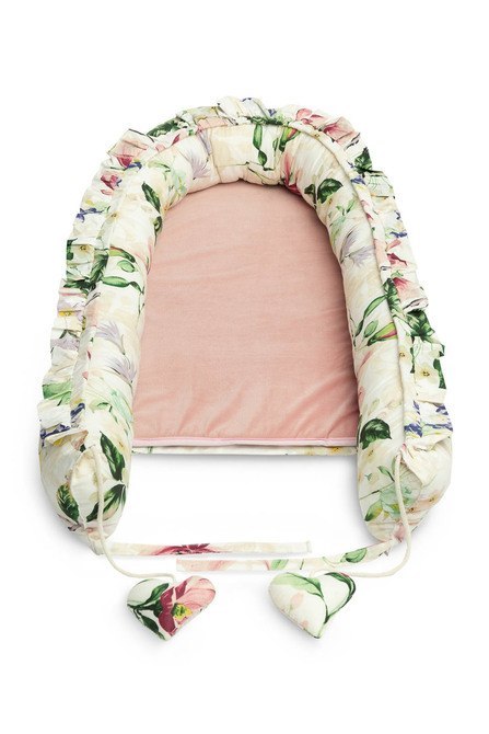 GNIAZDO/KOKON VELVET MAGNOLIA RÓŻOWY 80x45 + PODUSZKA
