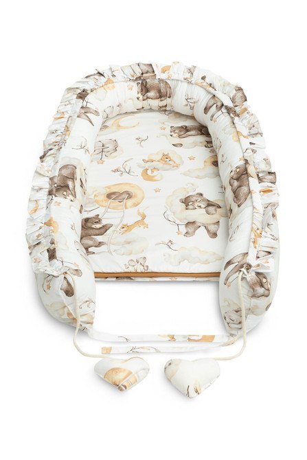 GNIAZDO/KOKON VELVET SEN BEŻOWY 80x45 + PODUSZKA
