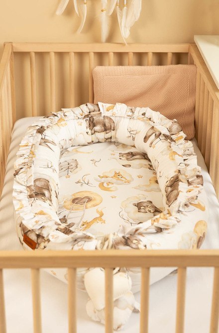 GNIAZDO/KOKON VELVET SEN BEŻOWY 80x45 + PODUSZKA