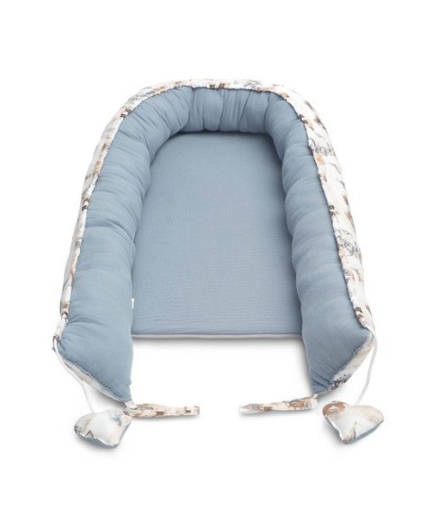 KOKON MUŚLIN SMOKI JEANS 80x45 + PODUSZKA