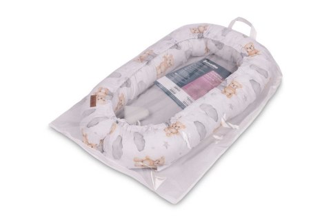 KOKON MUŚLIN TEDDY SZARY 80x45 + PODUSZKA KOKON MUŚLIN TEDDY SZARY 80x45 + PODUSZKA