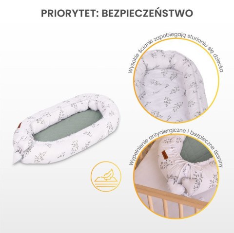 KOKON MUŚLIN TEDDY SZARY 80x45 + PODUSZKA KOKON MUŚLIN TEDDY SZARY 80x45 + PODUSZKA