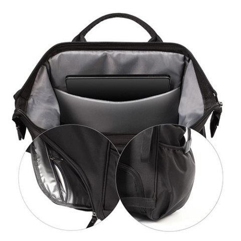 1649/01 BACKPACK FOR MOTHER MODERN STYLE BLACK