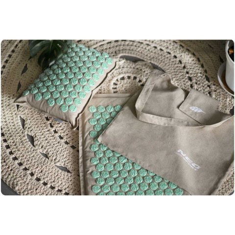 Mata do akupresury z kolcami Neo-Sport 190201 szaro-miętowa