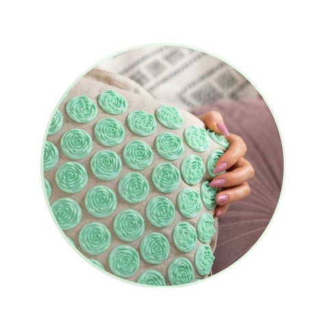 Mata do akupresury z kolcami Neo-Sport 190201 szaro-miętowa