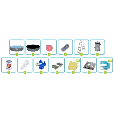 Basen ogrodowy stelażowy 457 x 107 cm 13w1 Bestway 561GD Basen ogrodowy stelażowy 457 x 107 cm 13w1 Bestway 561GD