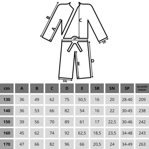 KIMONO ENERO JUDO AIKIDO 170CM NIEBIESKIE
