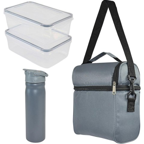 LUNCHBOX TORBA TERMICZNA Z BUTELKĄ i 2 POJEMNIKAMI REDCLIFFS SZARY LUNCHBOX TORBA TERMICZNA Z BUTELKĄ i 2 POJEMNIKAMI REDCLIFFS SZARY