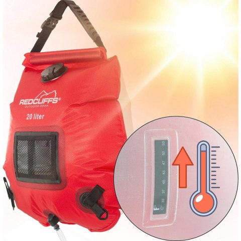 PRYSZNIC SOLARNY KEMPINGOWY TURYSTYCZNY 20L REDCLIFFS CZERWONY