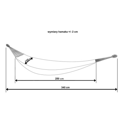 HAMAK OGRODOWY 2 OSOBOWY XXL 250x150CM Z POKROWCEM NIEBIESKI