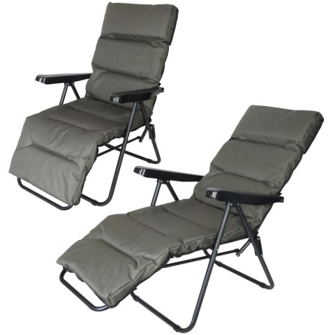 FOTEL OGRODOWY Z PODNÓŻKIEM 57x83x106CM SZARO-ZIELONY FOTEL OGRODOWY Z PODNÓŻKIEM 57x83x106CM SZARO-ZIELONY
