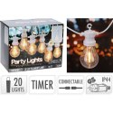 GIRLANDA OGRODOWA PARTY LIGHT 20LED A60 BIAŁY KABEL