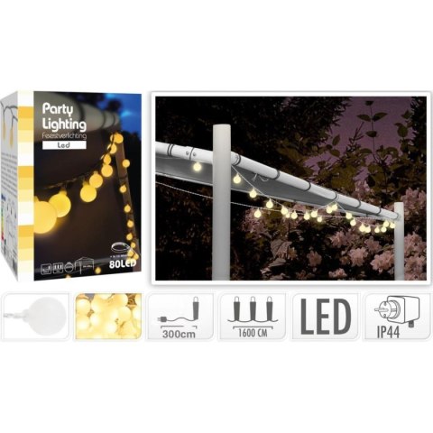 GIRLANDA OGRODOWA PARTY LIGHT 80LED CIEPŁY BIAŁY GIRLANDA OGRODOWA PARTY LIGHT 80LED CIEPŁY BIAŁY