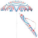 PARASOL PLAŻOWO OGRODOWY 160CM PASEK NIEBIESKO RÓŻOWY
