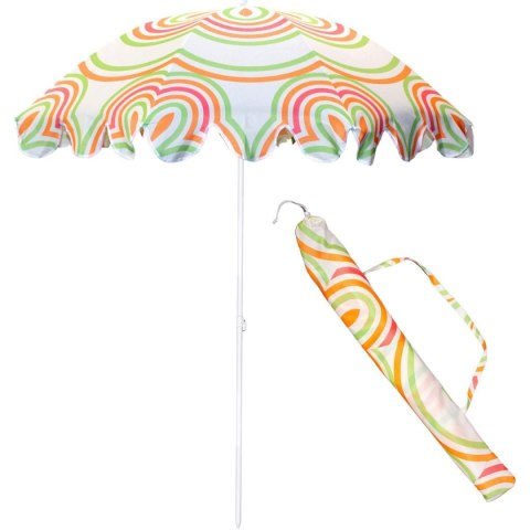 PARASOL PLAŻOWO OGRODOWY 160CM POMARAŃCZOWO ZIELONY PARASOL PLAŻOWO OGRODOWY 160CM POMARAŃCZOWO ZIELONY
